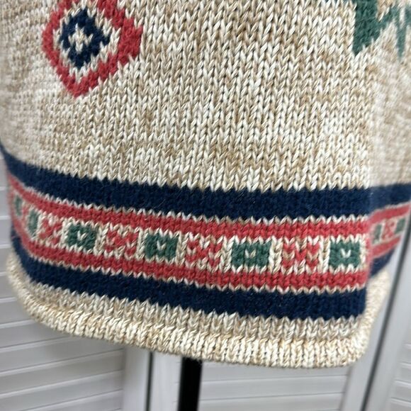 Sweater Tunic Oversized Small Oatmeal Mock Neck Long Sleeve - Picture 7 of 11